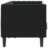 VidaXL Tweezitsbank Fluweel Zwart Chesterfield - 30% Korting