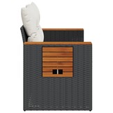VidaXL Tuinbank 2-zits met kussens, Poly Rattan Zwart, 35% Korting