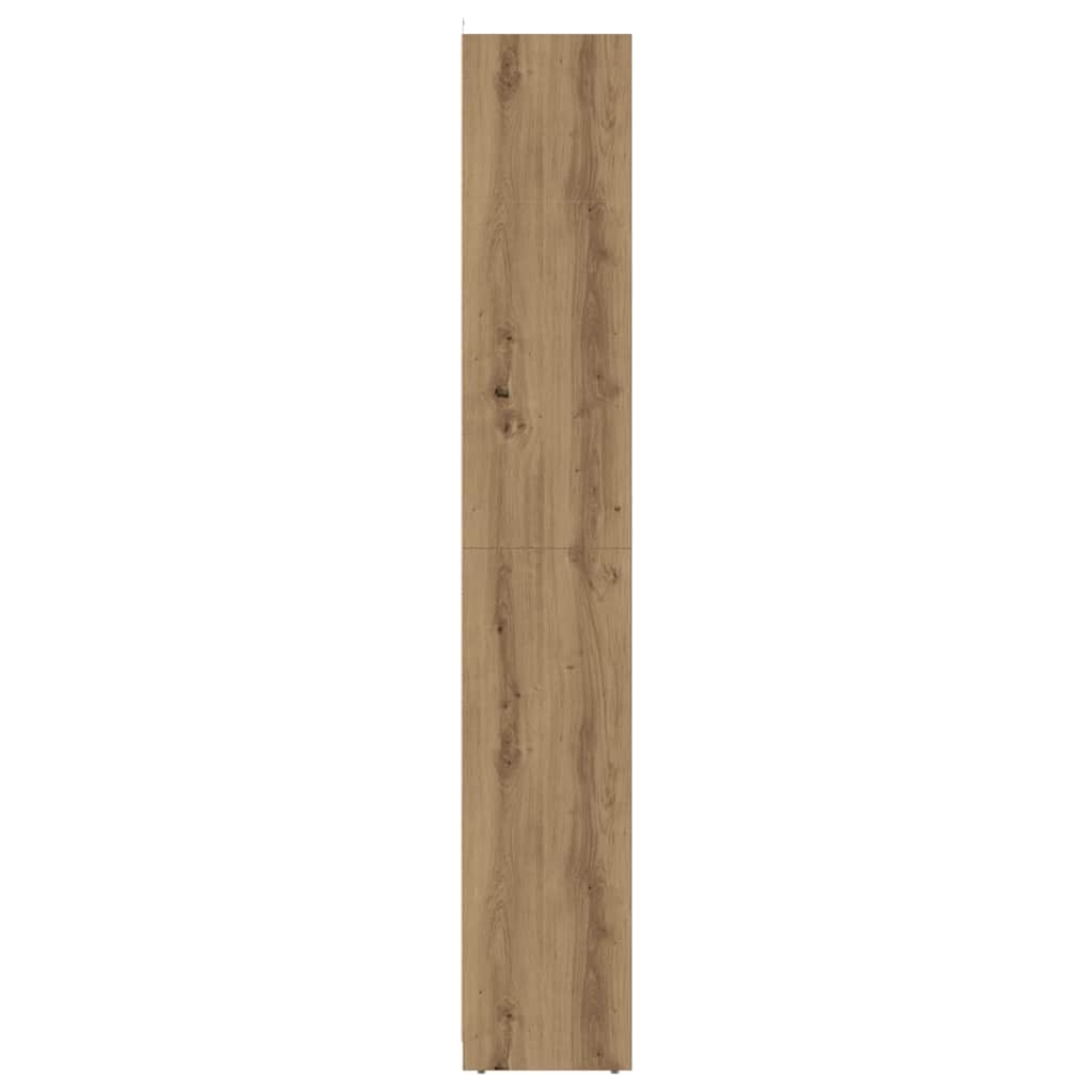 Badkamerkast Hout met 6 Vakken en Deuren - 30x30x183,5 cm - Artisanaal Eiken - 35% Korting