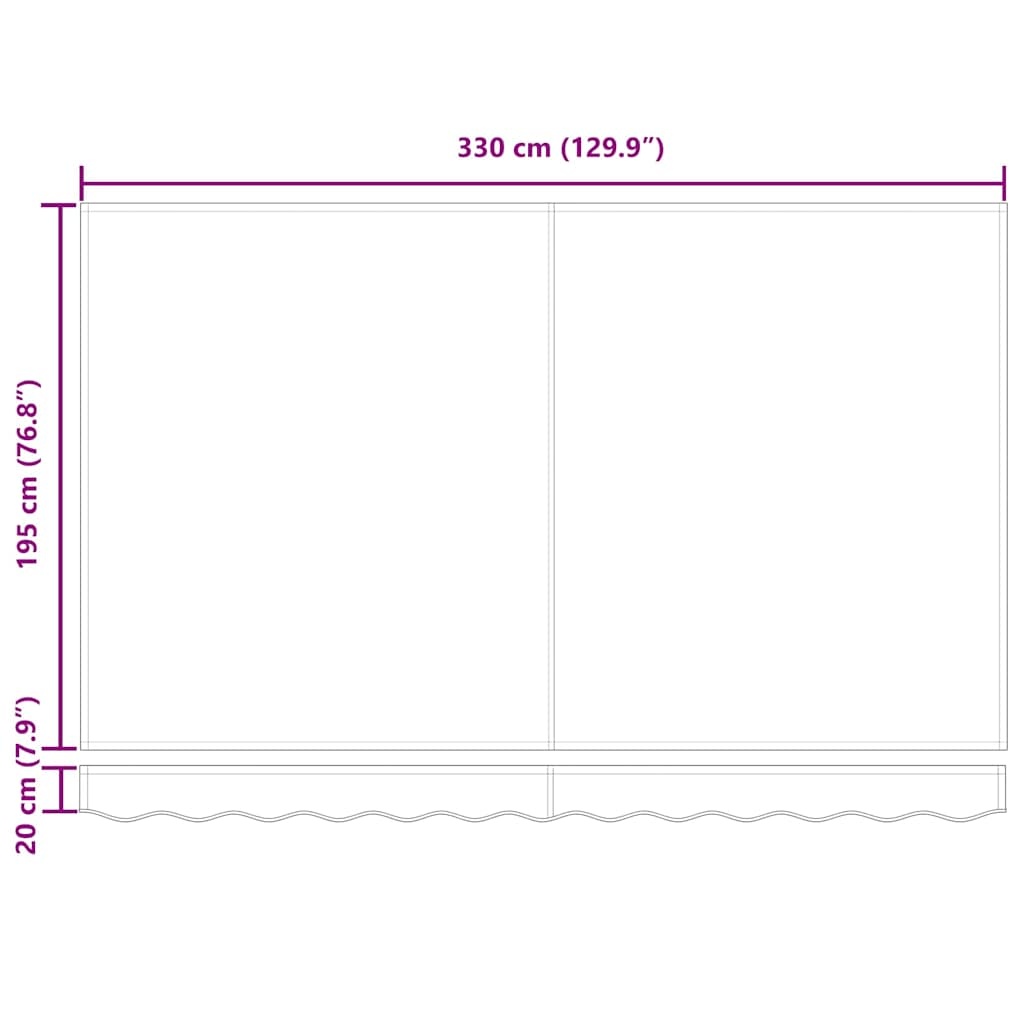 VidaXL Zonnedoek Vervanging Geel/Wit 330x195cm - 34% Korting