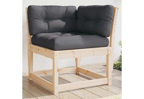 vidaXL Tuinhoekbank met kussens 73x73x78 cm Grenenhout - 52% Korting!