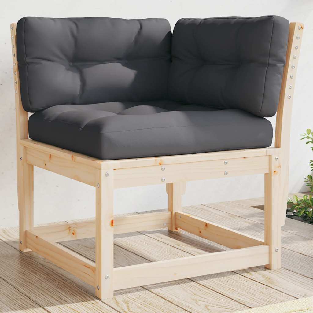 vidaXL Tuinhoekbank met Kussens - 73x73x78 cm Grenenhout - 34% Korting