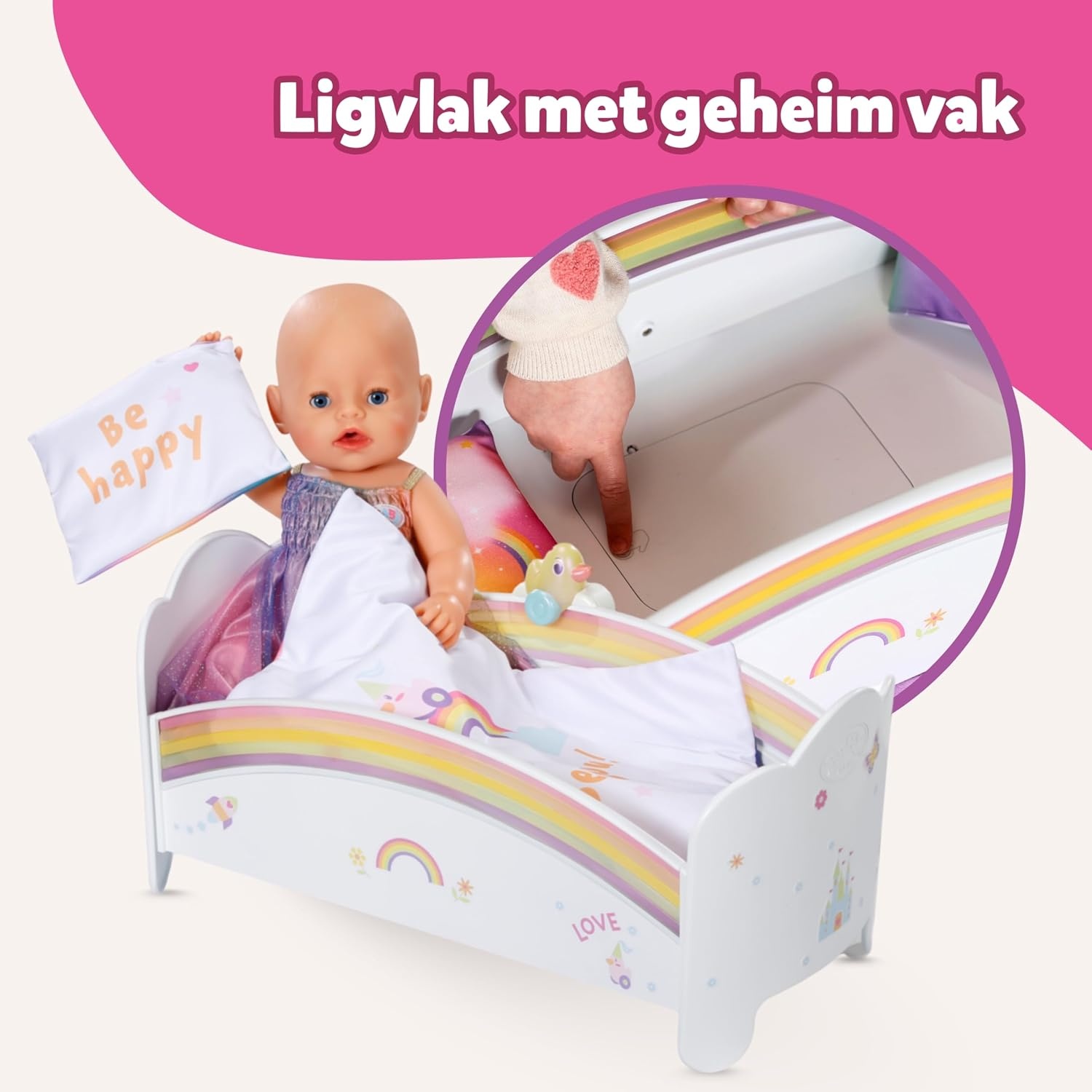 BABY born Regenboogbed met Licht & Slaapmelodie - 34% Korting