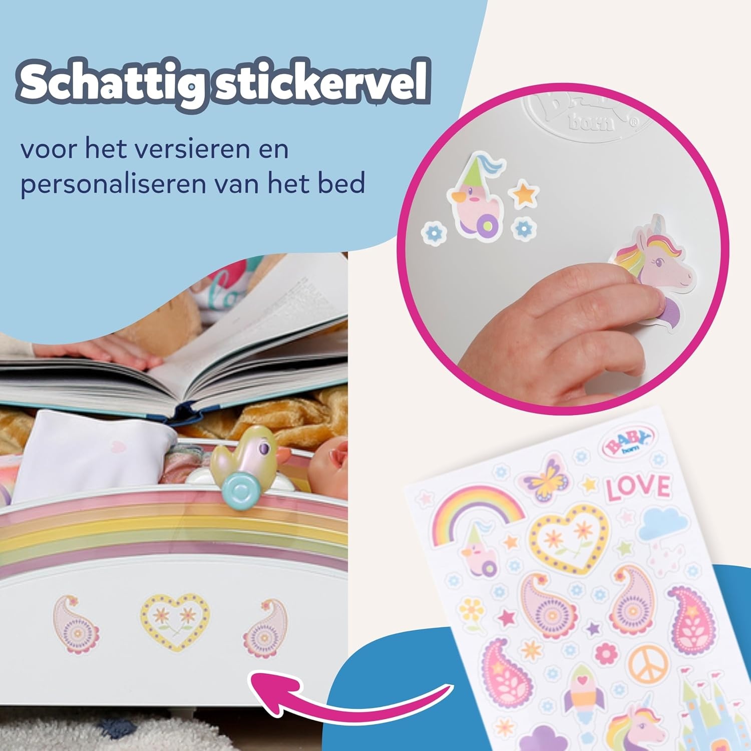 BABY born Regenboogbed met Licht & Slaapmelodie - 34% Korting