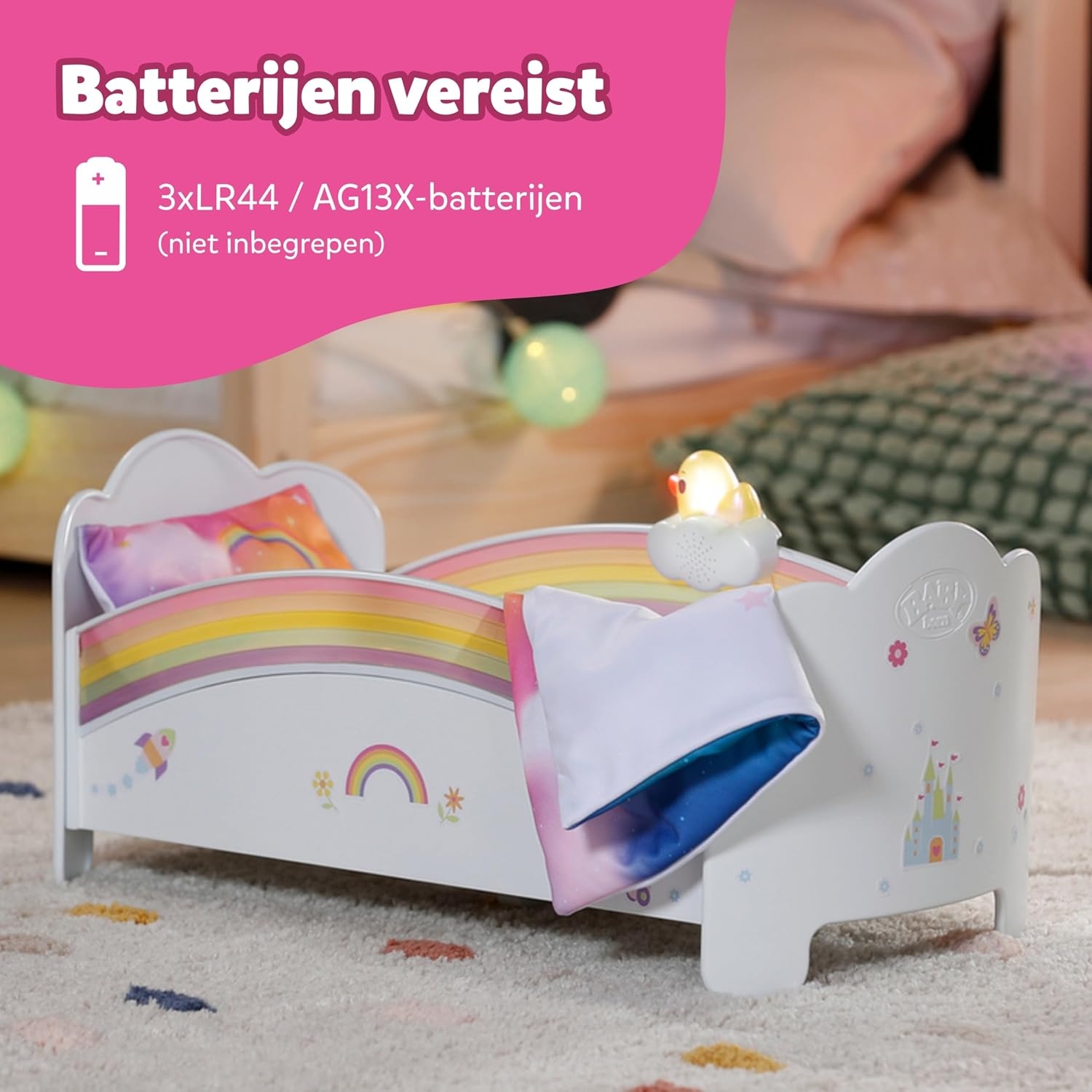 BABY born Regenboogbed met Licht & Slaapmelodie - 34% Korting