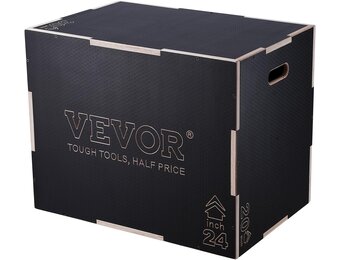 Plyo Box Hout Zwart - 3 Hoogtes (50.8-76.2 cm) - Krachttraining, 54% Korting