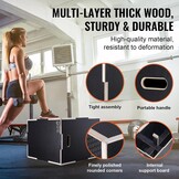 Plyo Box Hout Zwart - 3 Hoogtes (50.8-76.2 cm) - Krachttraining, 54% Korting