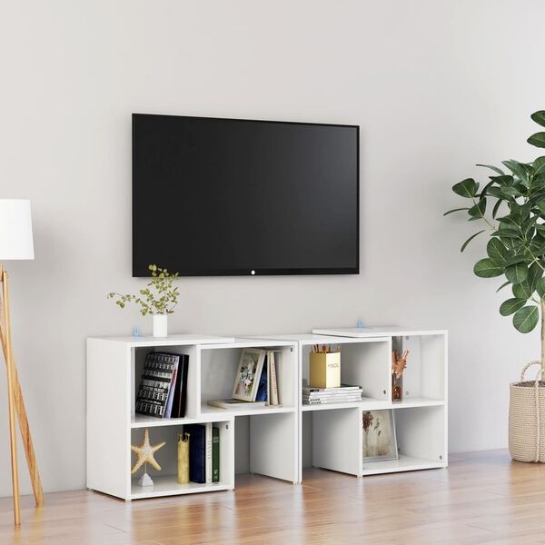 TV-meubel Hoogglans Wit Bewerkt Hout - 61% Korting