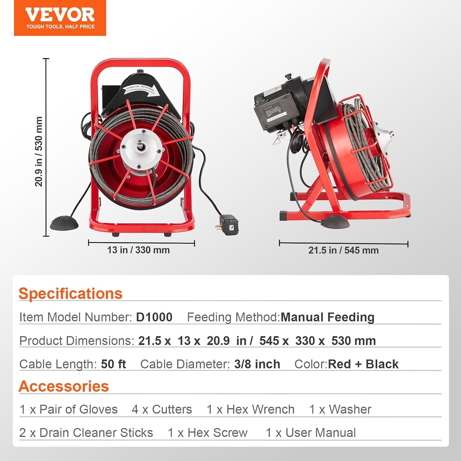 Elektrische Afvoerreiniger 250W - 35% Korting