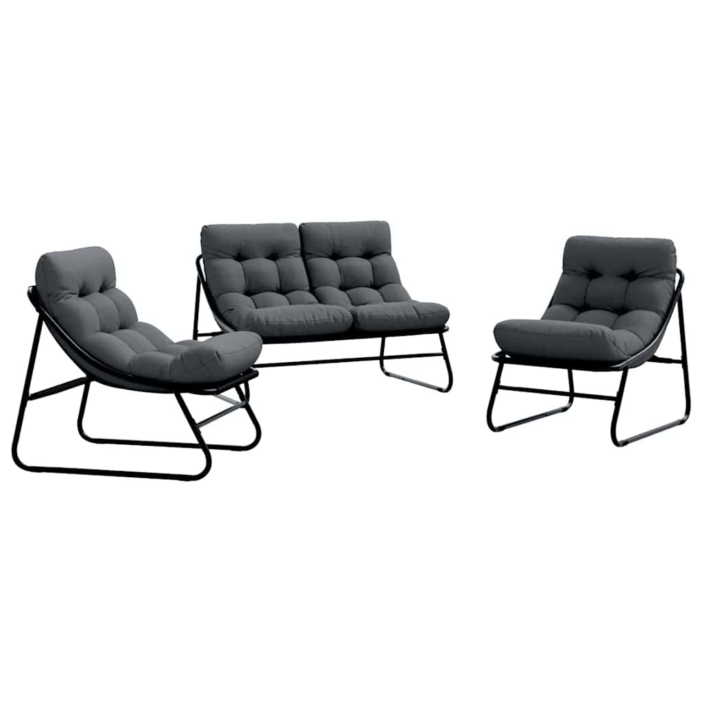 vidaXL Tuinset 3-delig Zwart Gepoedercoat Staal - 35% Korting