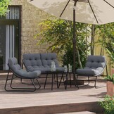 vidaXL Tuinset 3-delig Zwart Gepoedercoat Staal - 35% Korting