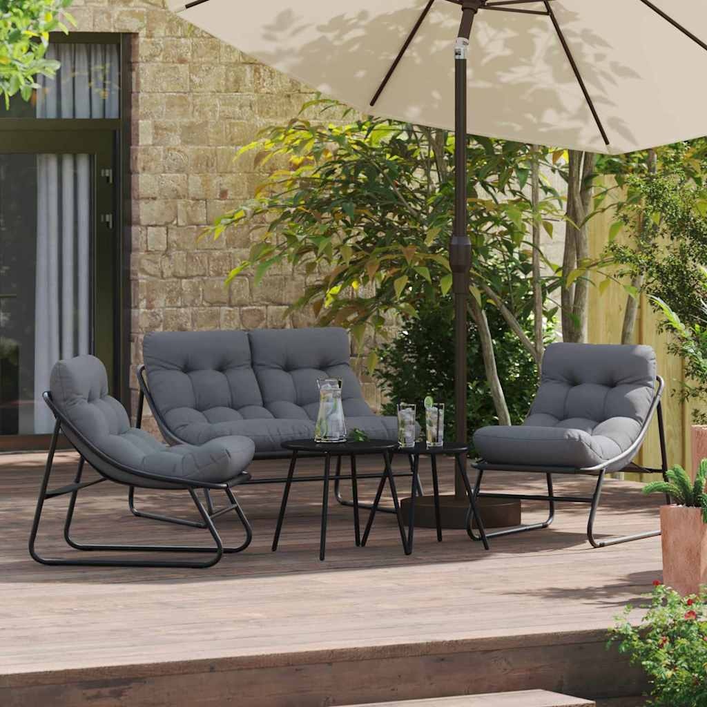 vidaXL Tuinset 3-delig Zwart Gepoedercoat Staal - 35% Korting