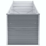 vidaXL Plantenbak verhoogd 320x80x77 cm gegalvaniseerd staal grijs