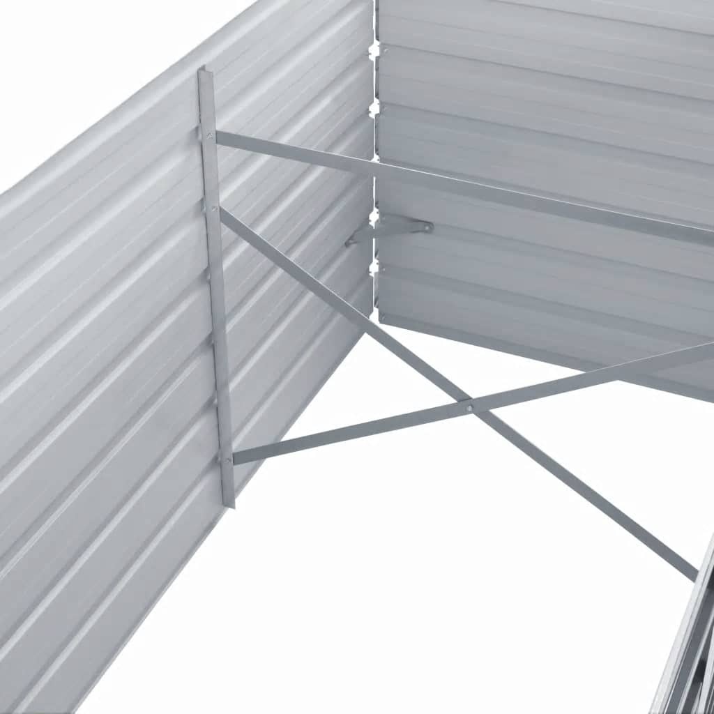 vidaXL Plantenbak verhoogd 320x80x77 cm gegalvaniseerd staal grijs
