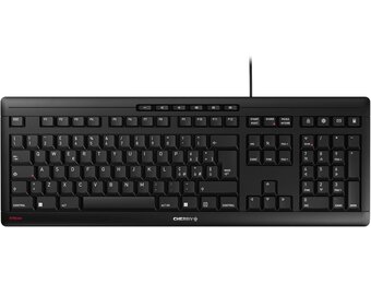 CHERRY STREAM KEYBOARD, Bedraad Toetsenbord, Italiaanse Indeling (QWERTY), Fluisterstille Toetsaanslag, Uniek Typgevoel, Plat Ontwerp, USB-A Verbinding, Zwart