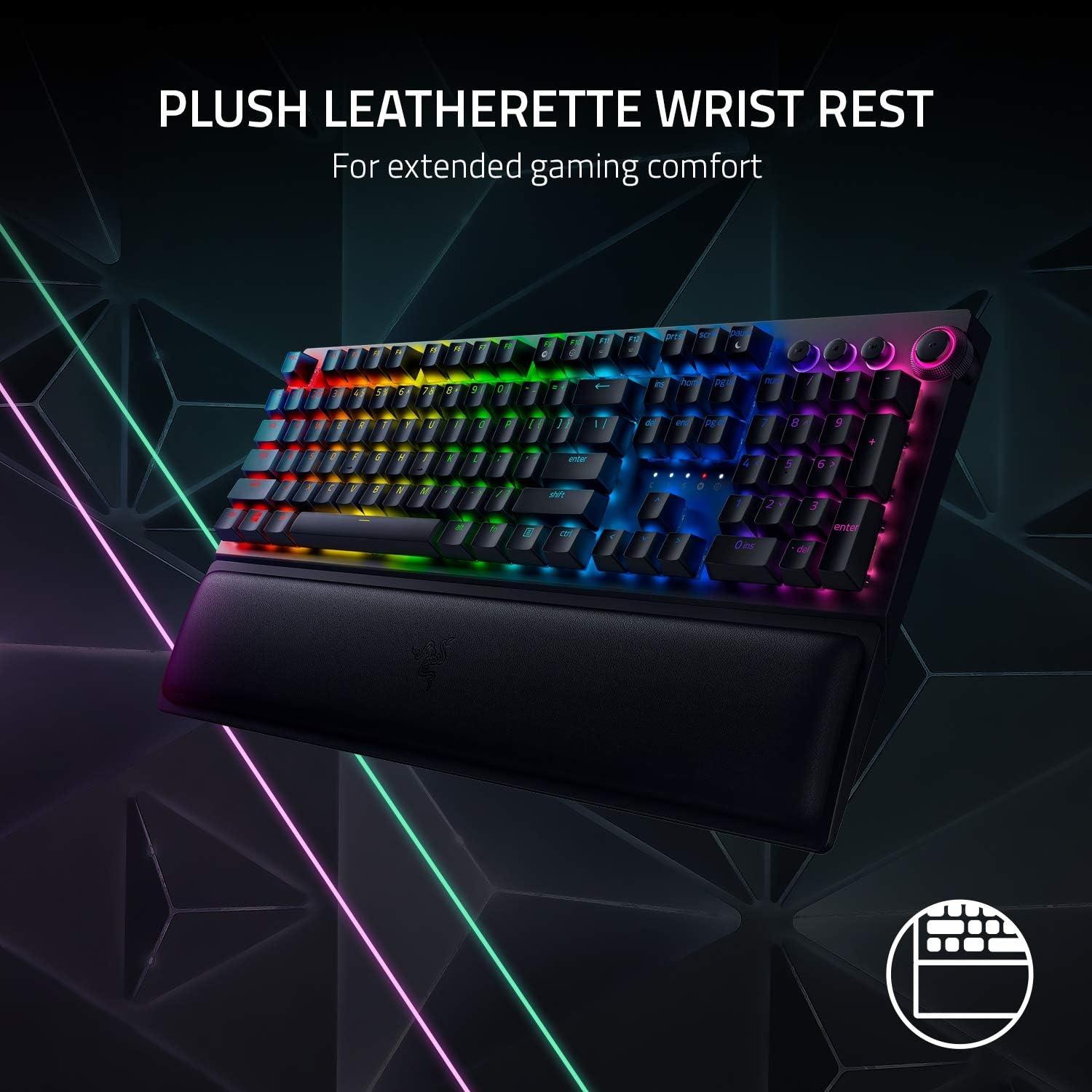 Razer BlackWidow V3 Pro (gele schakelaar) - Draadloos Mechanisch Gaming Toetsenbord (Stille Mechanische Schakelaars, RGB Chroma, Palm Rest, Bluetooth, USB-C) QWERTY US-Layout | Zwart