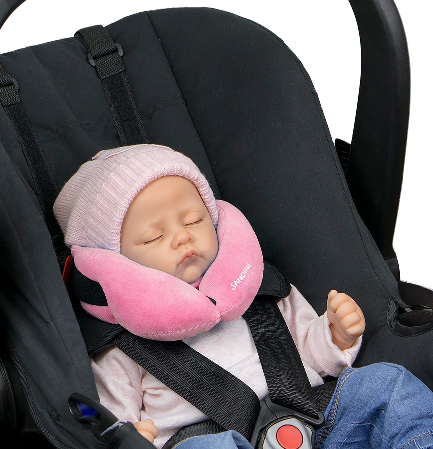 Sandini SleepFix Baby Hoofdkussen - Baby slaapkussen met steun voor autostoel, fietsstoel en buggy - Diverse kleuren