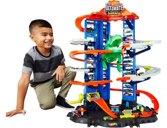Hot Wheels City Robot T-Rex Ultieme Garage Verdiepingen, meerdere speelmodi, plaats voor meer dan 100 auto's op schaal (1:64), cadeau-idee voor kinderen vanaf 3 jaar, GJL14
