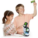 VTech Interactieve videomicroscoop, digitale kindermicroscoop met originele video, 2,4-inch scherm, 200-voudige zoom, 9 geïllustreerde glazen, microSD-sleuf, Italiaanse taal, batterijen inbegrepen,