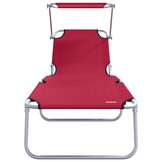vidaXL Ligstoel 2-persoon 2 pcs Rood 58 x 188 x 77cm Stof