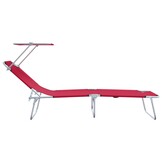 vidaXL Ligstoel 2-persoon 2 pcs Rood 58 x 188 x 77cm Stof