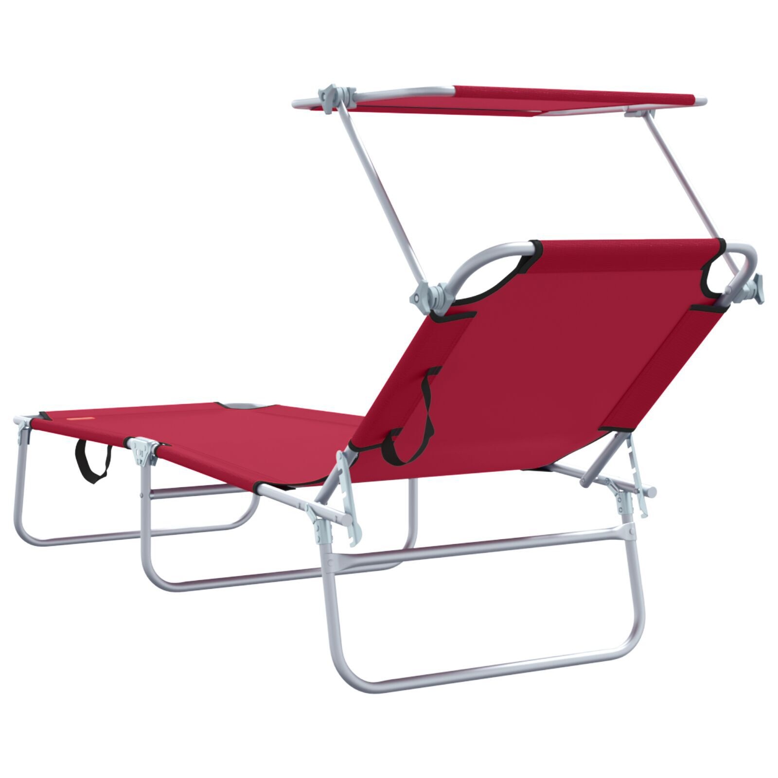 vidaXL Ligstoel 2-persoon 2 pcs Rood 58 x 188 x 77cm Stof