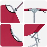 vidaXL Ligstoel 2-persoon 2 pcs Rood 58 x 188 x 77cm Stof