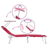 VidaXL Ligstoel 2-Persoons 60% Korting Rood Stof 58x188x77cm