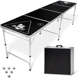 GoPong 8 voet draagbare bierpong/achterkleptafels (zwart, voetbal, Amerikaanse vlag of aangepaste droog wissen)