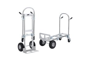 2-in-1 Steekwagen & Platformwagen Opvouwbaar - Max 454 kg - Zilver