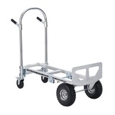 VEVOR 2-in-1 Sackkarre Klappbar 318/454kg Tragfähigkeit Transportkarre Aluminiumlegierung & Kohlenstoffstahl Sackkarre ⇋ Plattformwagen Trolley für Lade- & Transportaufgaben im Innen- & Außenbereich