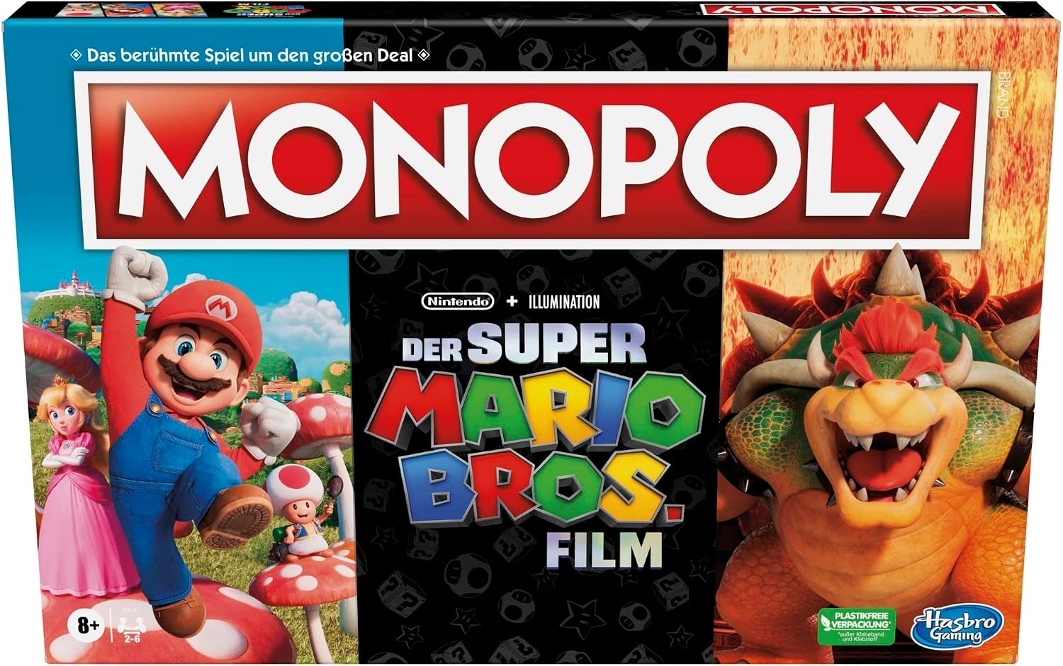 Hasbro Gaming Monopoly Super Mario Bros. Film Edition, bordspel voor kinderen, bevat Bowser speelfiguur