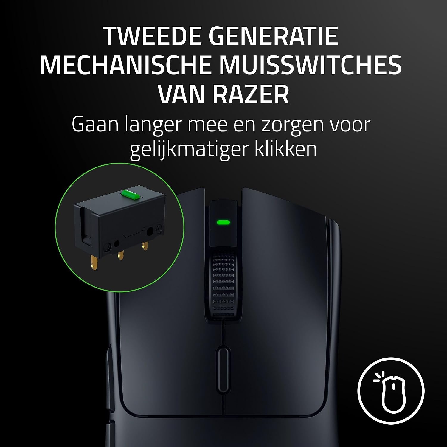 Razer Viper V3 HyperSpeed - Draadloze Esports Muis (Focus Pro 30K Optische Sensor, Tot 280hrs Batterij, 2de Generatie Mechanische Muisschakelaars, 4000Hz Draadloze Scansnelheid) Zwart