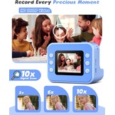 LETSHAHA Instant Print Camera voor Kids - Blauw - 2,4 inch scherm - Inclusief 32GB SD-kaart