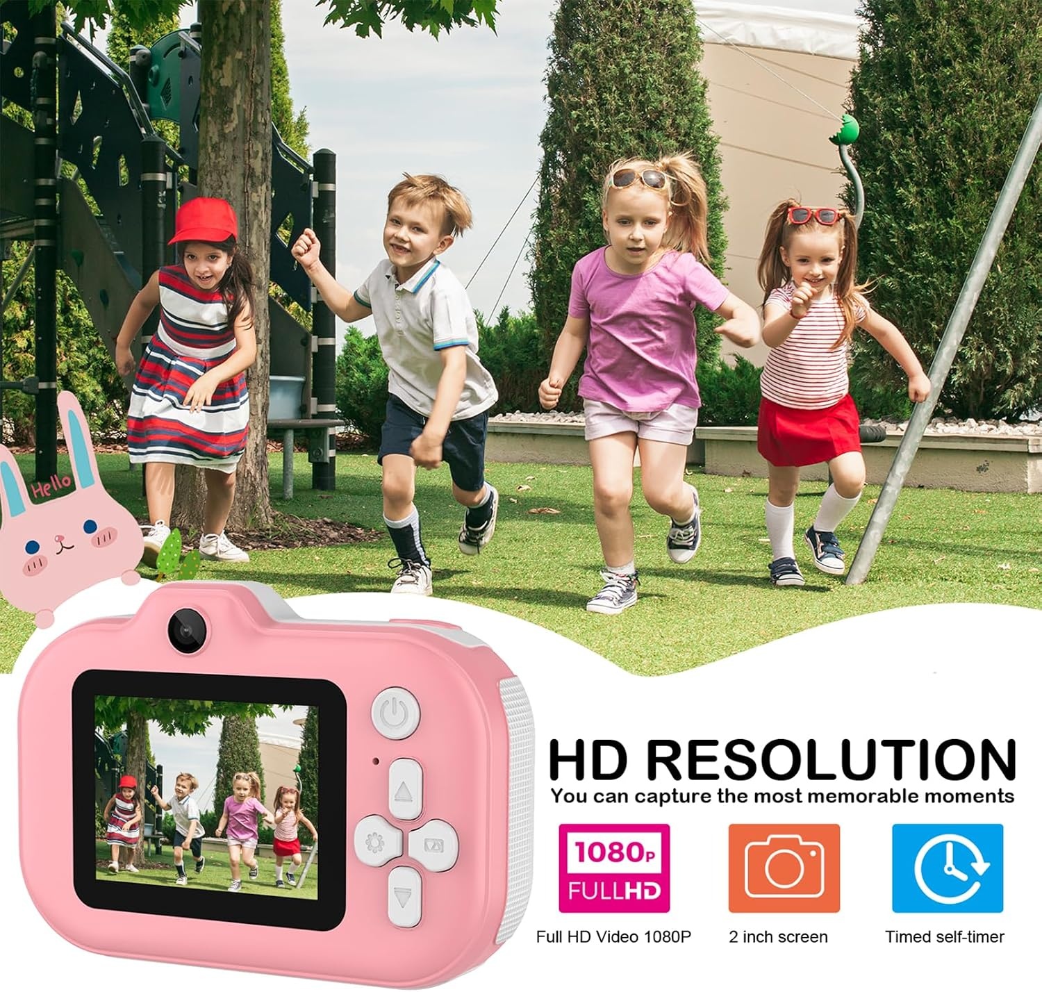 Etpark Kinder-Digitale Camera voor Meisjes 12 MP inclusief 32 GB SD-kaart - Roze