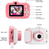 Etpark Kinder-Digitale Camera voor Meisjes 12 MP inclusief 32 GB SD-kaart - Roze