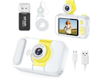 ARNSSIEN Kids Camera met 180°Draaibare Lens & 1080P HD,2,4" Groot Scherm | Digitale kindercamera voor Jongens en Meisjes van 3-12 Jaar,foto's/filmpjes,fotocamera voor kinderen Verjaardagscadeau,X101