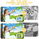 ARNSSIEN Kids Camera met 180°Draaibare Lens & 1080P HD,2,4" Groot Scherm | Digitale kindercamera voor Jongens en Meisjes van 3-12 Jaar,foto's/filmpjes,fotocamera voor kinderen Verjaardagscadeau,X101