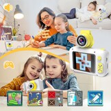 ARNSSIEN Kids Camera met 180°Draaibare Lens & 1080P HD,2,4" Groot Scherm | Digitale kindercamera voor Jongens en Meisjes van 3-12 Jaar,foto's/filmpjes,fotocamera voor kinderen Verjaardagscadeau,X101
