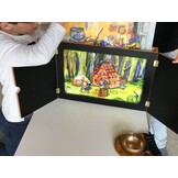 Premium Kamishibai Verteltheater voor DIN A3 kaarten - Houten lijst met boveninvoer