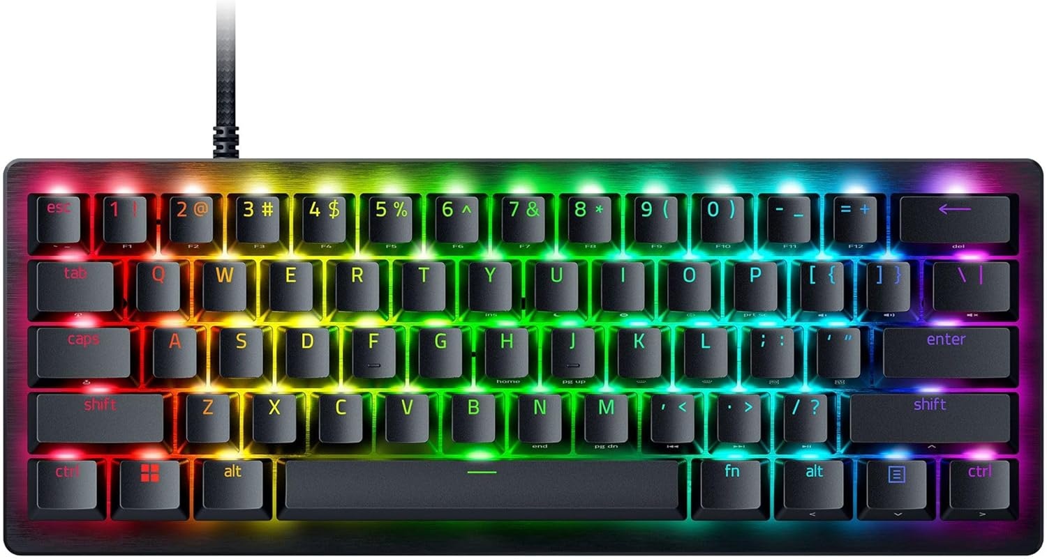 Razer Huntsman V3 Pro Mini - 60% analoog optisch Esports-toetsenbord - Razer Snap Tap & Rapid Trigger (multifunctionele digitale wijzerplaat en speciale bedieningsknoppen) US-Layout | Zwart