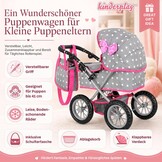 Kinderplay Poppenwagen met Grote Wieg - Grijs - In hoogte verstelbaar 33-63 cm