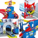 Dickie Toys Majorette 212059984 - Super City Chase Center Playset, 5 verdiepingen, licht, geluid, 4 die-cast auto's, 112 x 70 x 84 cm, Speelgoedgarage, vanaf 5 jaar,meerkleurig