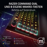 Razer BlackWidow V4 Pro (Green Switch) - Mechanisch gamingtoetsenbord (klikkende mechanische schakelaars, opdrachtwiel en 8 macrotoetsen, multifunctionele roller, palmsteun) QWERTY DE-Layout | Zwart