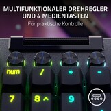 Razer BlackWidow V4 Pro (Green Switch) - Mechanisch gamingtoetsenbord (klikkende mechanische schakelaars, opdrachtwiel en 8 macrotoetsen, multifunctionele roller, palmsteun) QWERTY DE-Layout | Zwart