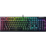 Razer BlackWidow V4 Pro (Green Switch) - Mechanisch gamingtoetsenbord (klikkende mechanische schakelaars, opdrachtwiel en 8 macrotoetsen, multifunctionele roller, palmsteun) QWERTY DE-Layout | Zwart