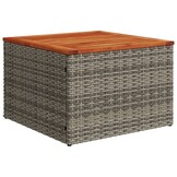 vidaXL Tuintafel 55x55x37 cm poly rattan en acaciahout grijs