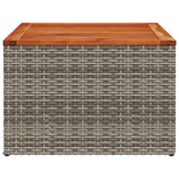 vidaXL Tuintafel 55x55x37 cm poly rattan en acaciahout grijs