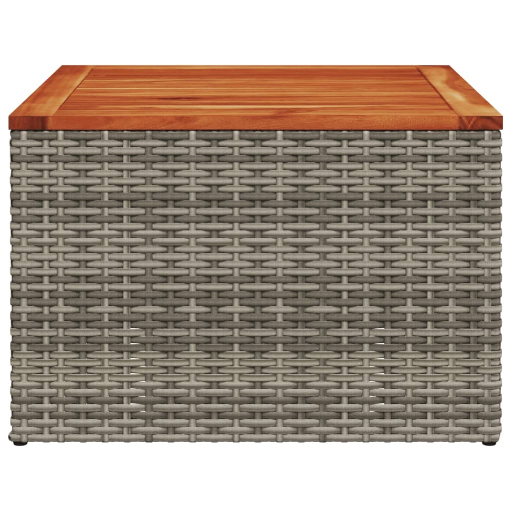 vidaXL Tuintafel 55x55x37 cm poly rattan en acaciahout grijs