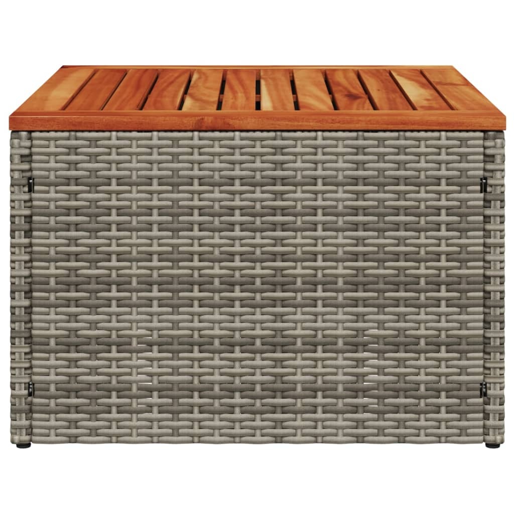 vidaXL Tuintafel 55x55x37 cm poly rattan en acaciahout grijs